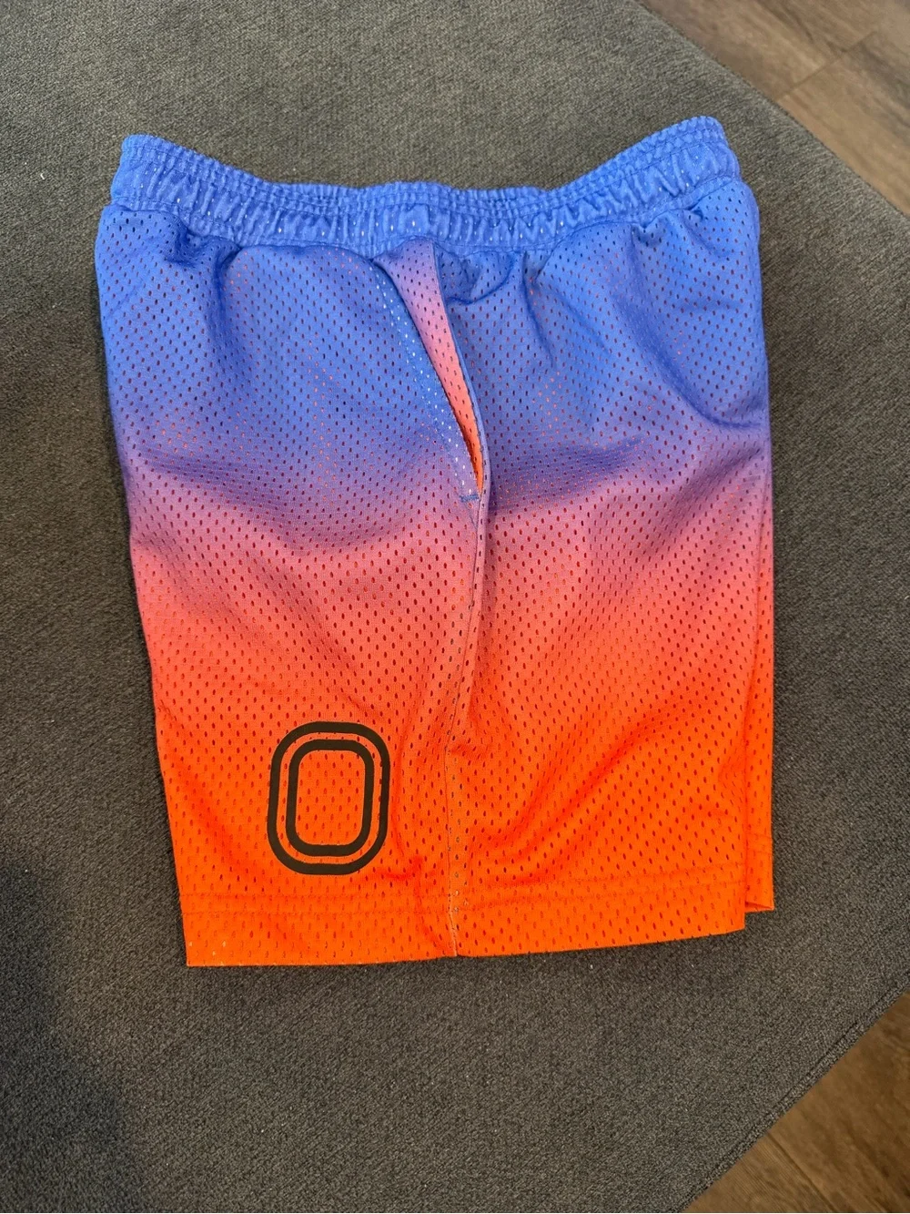 Overtime Boys Gradient Blue to Orange Athletic Mesh Shorts